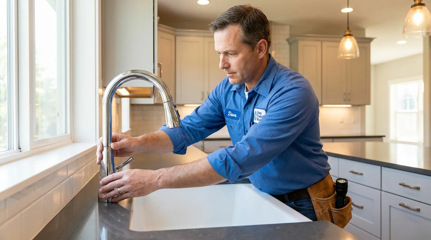 Kitchen faucet installation by Johns Plumbing LLC in Spring Park