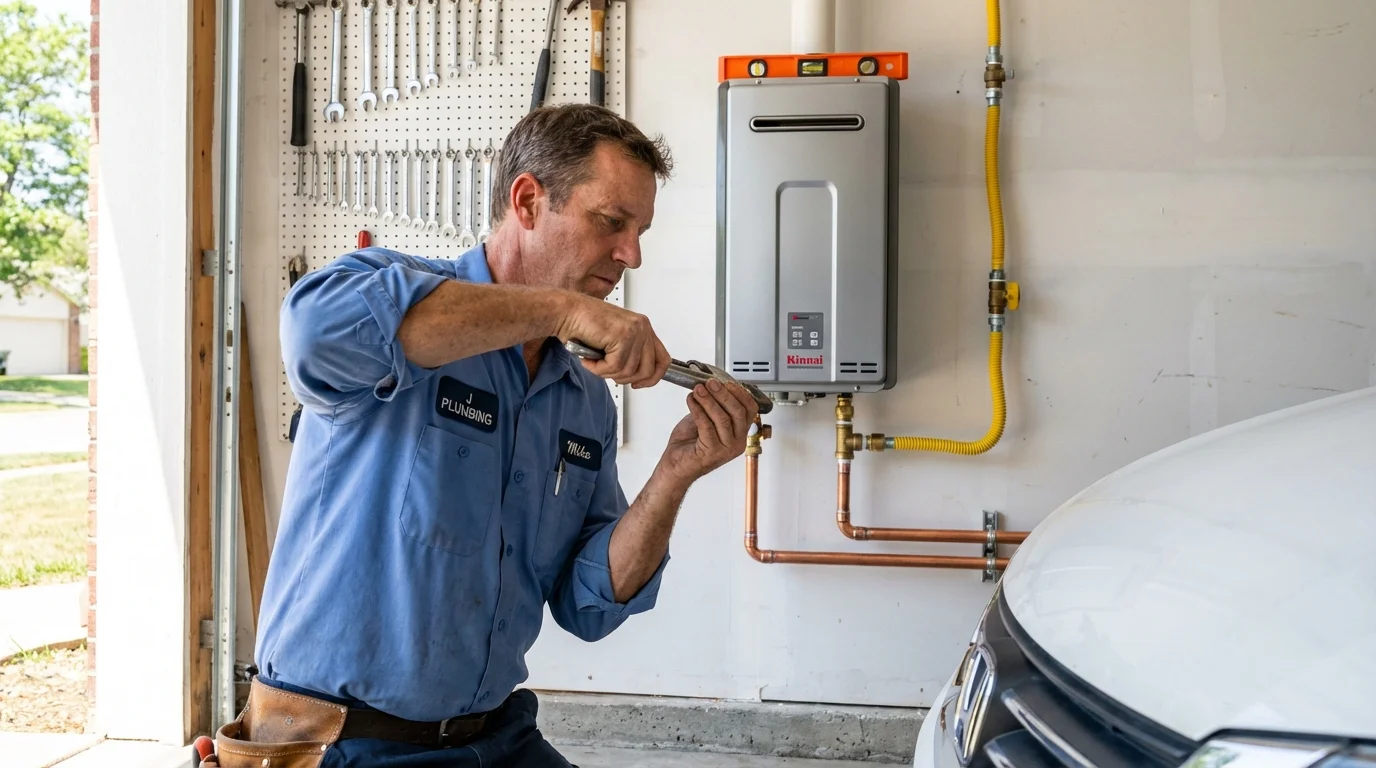 Tankless water heater installation by a Johns Plumbing LLC plumber in Spring Park